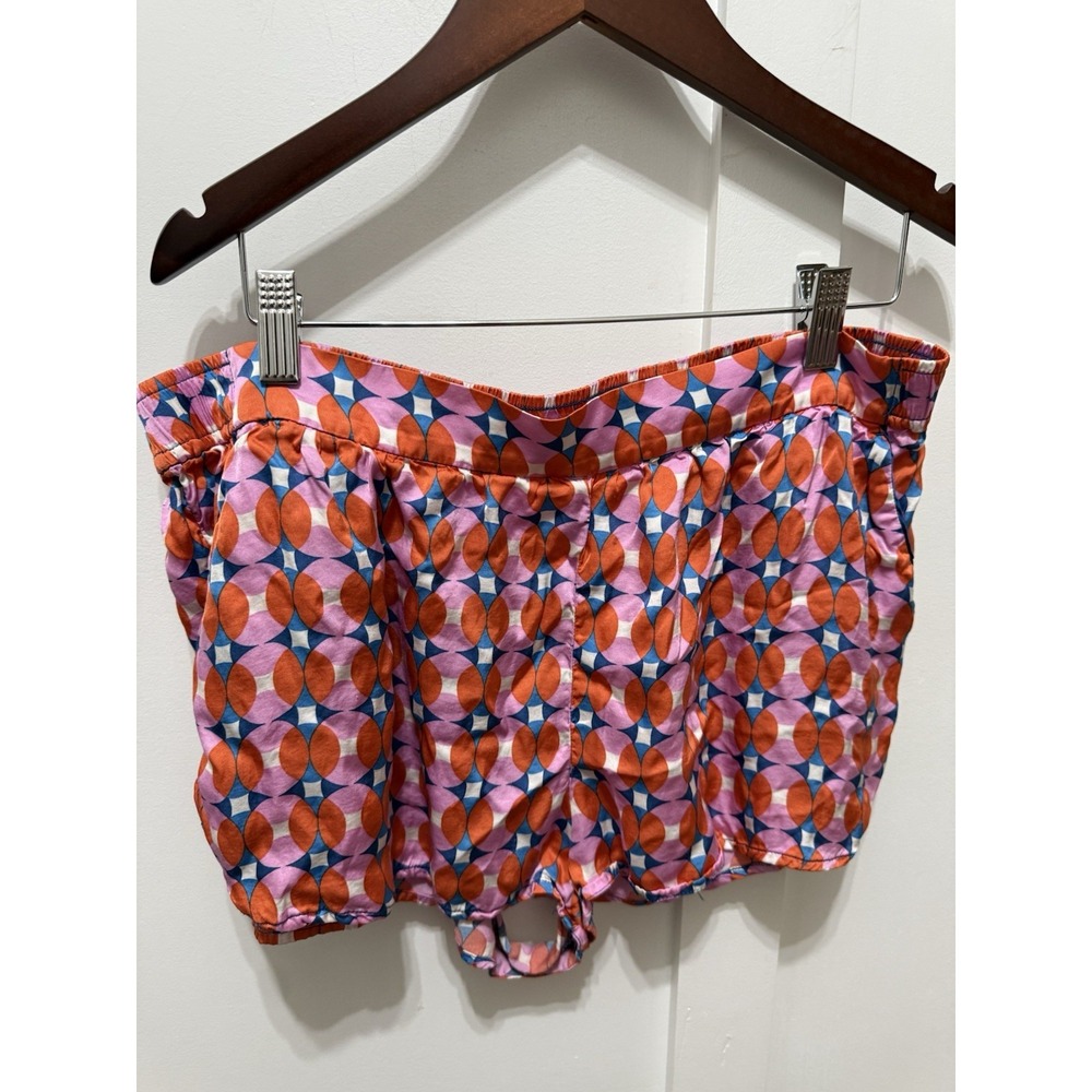 Anthropologie LyreBird Silky Printed Pajama Set Sold Out Print Top XL Shorts LG - Picture 16 of 16